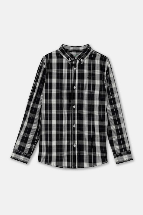 United Colors of Benetton camasa de bumbac pentru copii culoarea negru, 54AZCQ00R
