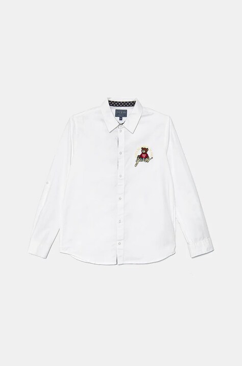 Guess camasa de bumbac pentru copii culoarea alb, L4BH02 W9CL0
