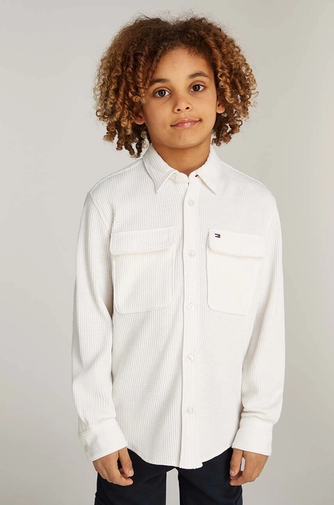 Tommy Hilfiger camicia per bambini colore bianco KB0KB09260