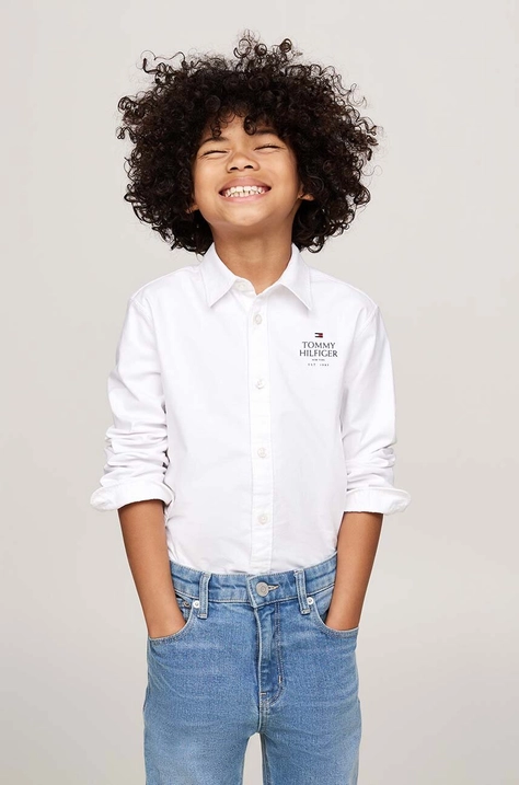 Tommy Hilfiger camicia per bambini colore bianco KB0KB09265