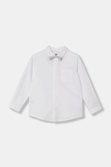 Детская хлопковая рубашка United Colors of Benetton цвет белый 59UXGQ029