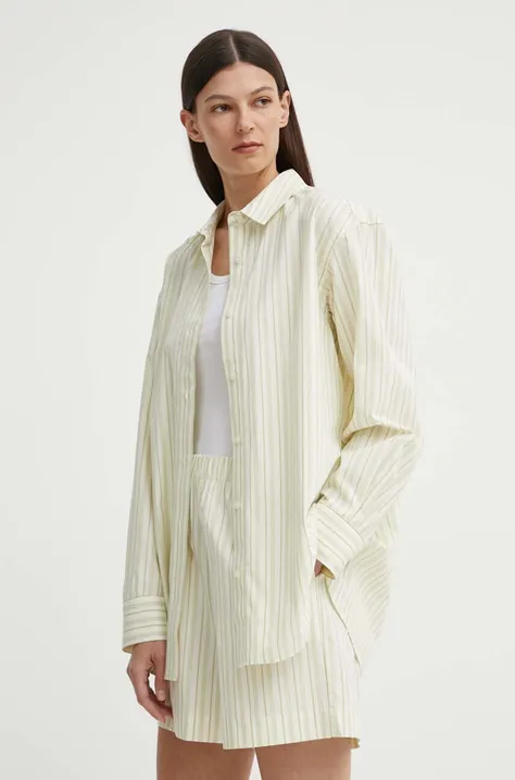 Košile Samsoe Samsoe SALOVAR dámská, béžová barva, relaxed, s klasickým límcem, F24200110
