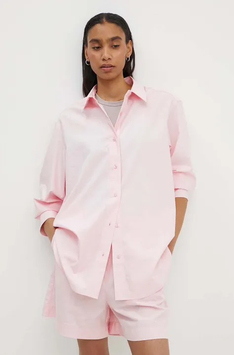 Košulja Samsoe Samsoe SALOVAR za žene, boja: ružičasta, relaxed, s klasičnim ovratnikom, F24200110