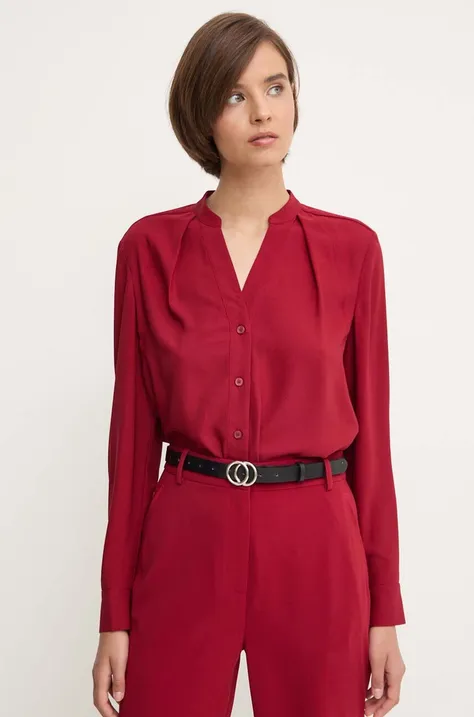Calvin Klein camasa femei, culoarea bordo, regular, K20K207167