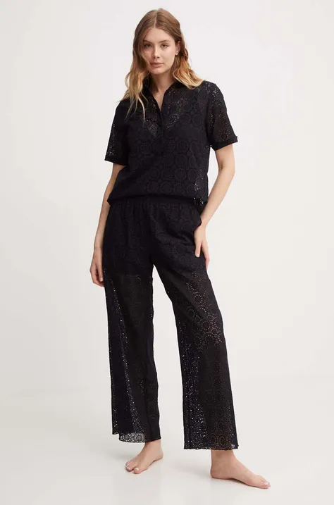 Βαμβακερή μπλούζα Vilebrequin LEONIE γυναικεία, χρώμα: μαύρο, LEOAV762