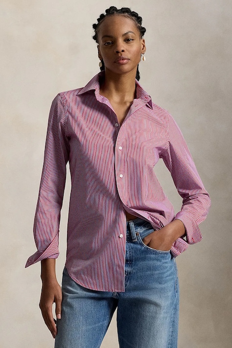 Polo Ralph Lauren koszula damska kolor różowy regular z kołnierzykiem klasycznym 211941509