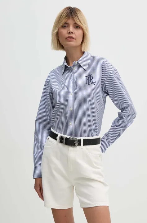 Košulja Lauren Ralph Lauren za žene, relaxed, s klasičnim ovratnikom, 200932539