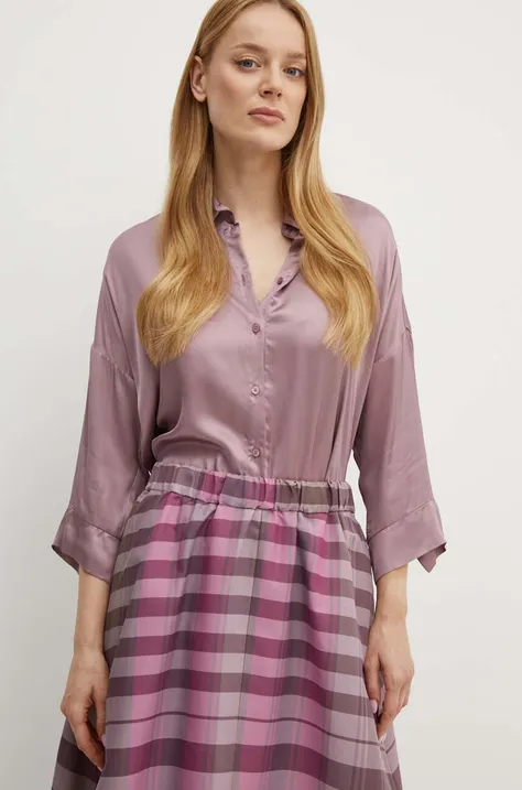 Košeľa MAX&Co. dámska, ružová farba, voľný strih, s klasickým golierom, 2426116071200