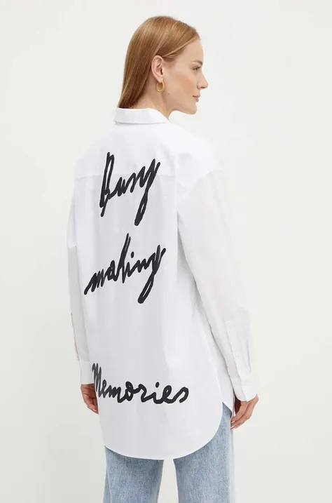 Bombažna srajca MAX&Co. x Pietro Terzini ženska, bela barva, 2428116011200