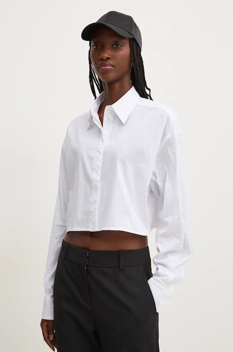 Рубашка Chiara Ferragni женская цвет белый relaxed классический воротник 77CBL201