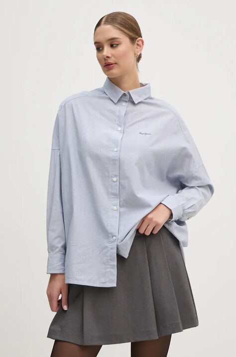 Бавовняна сорочка Pepe Jeans PAULAS жіноча relaxed класичний комір PL304955