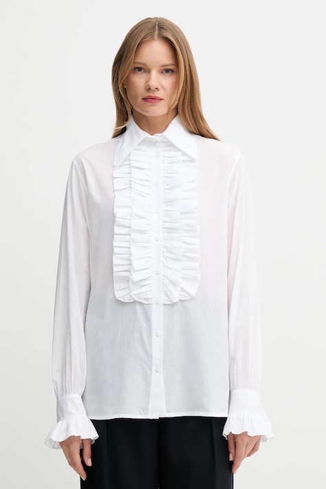 Хлопковая рубашка Barbour Barbour x Alexa Chung женская цвет белый regular классический воротник LSH1657