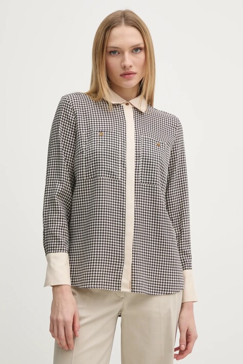 Рубашка Barbour женская цвет бежевый regular классический воротник LSH1627