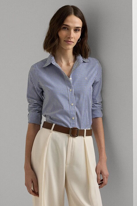 Lauren Ralph Lauren cămașă din bumbac femei, cu guler clasic, relaxed, 200859048