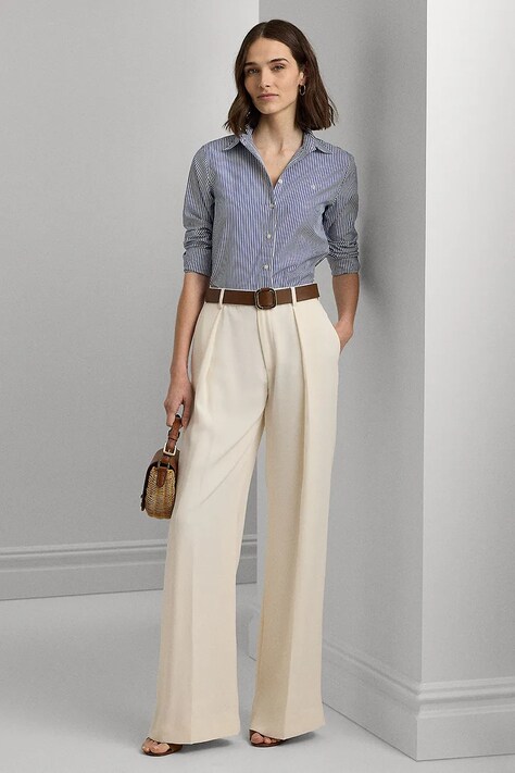 Бавовняна сорочка Lauren Ralph Lauren — AW24-KDD0A4, блакитний — фото 3