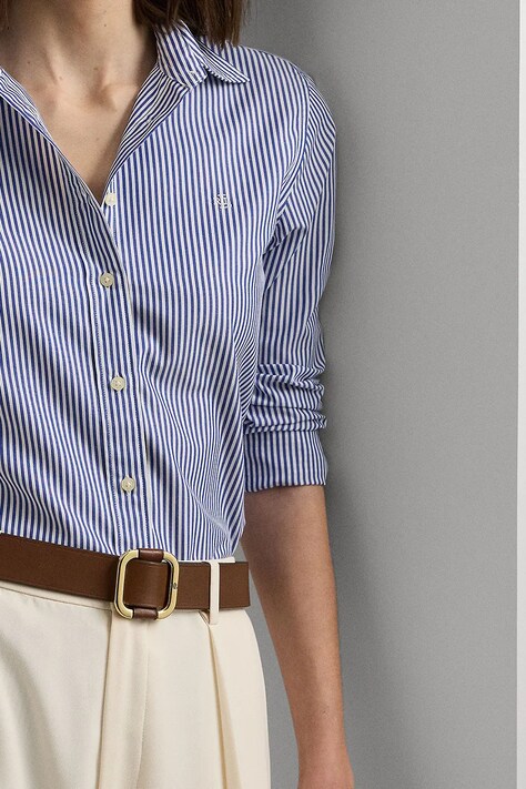 Бавовняна сорочка Lauren Ralph Lauren — AW24-KDD0A4, блакитний — фото 4