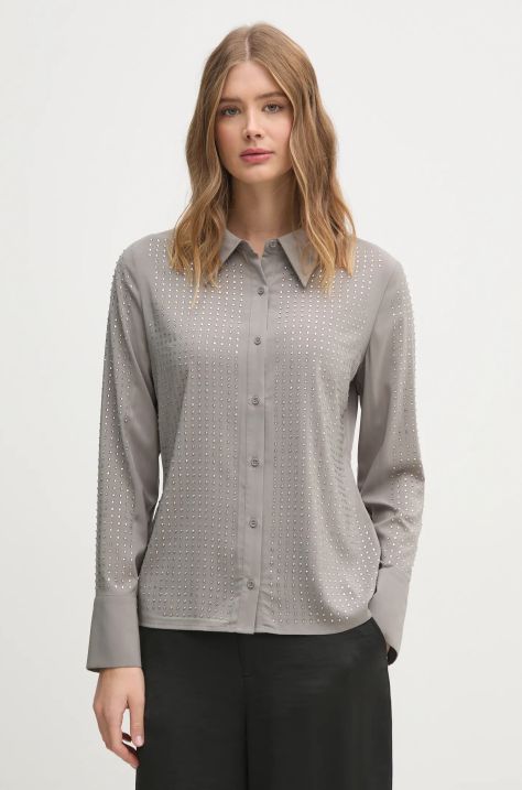 Sisley camicia donna colore grigio  5MNPLQ083