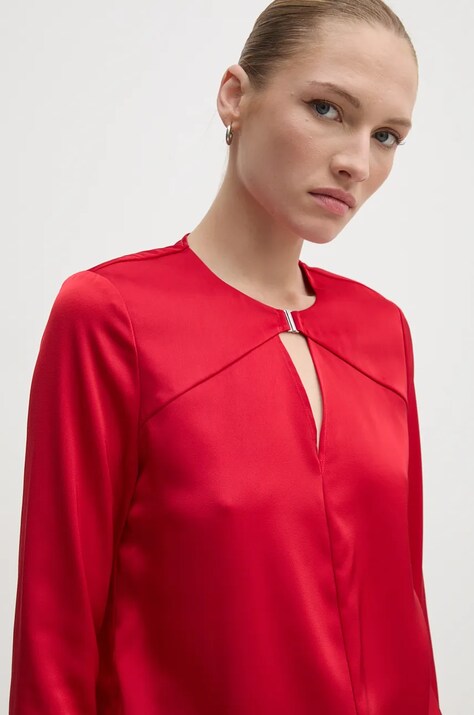 Blúzka Calvin Klein dámska, červená farba, jednofarebná, K20K207650