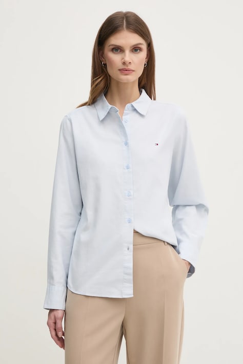 Tommy Hilfiger camasa femei, cu guler clasic, regular, WW0WW44230