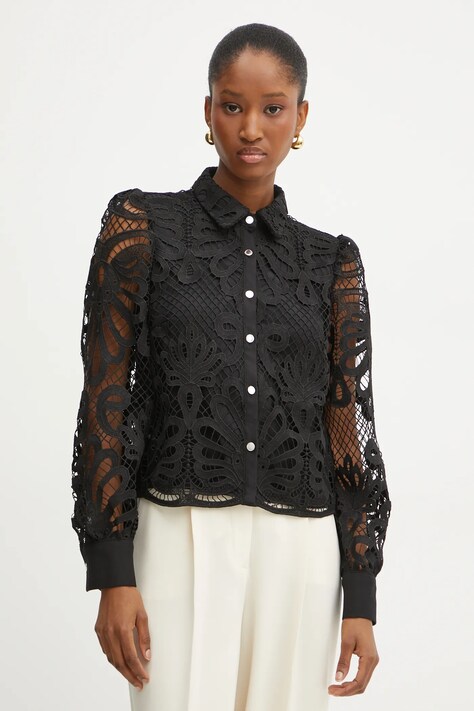 Сорочка Morgan COSLAX жіноча колір чорний regular класичний комір COSLAX