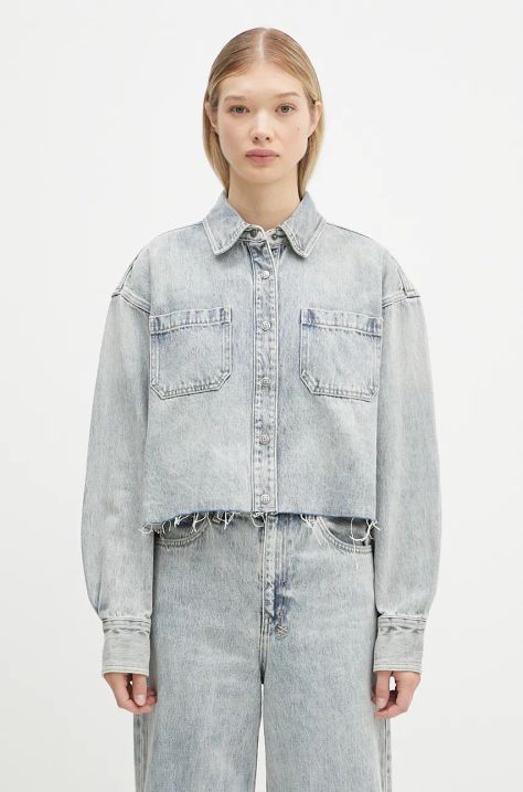 KSUBI geacă din denim Cutaway Longsleeve Shirt Worn femei, de tranziție, oversized, WPF24SH001