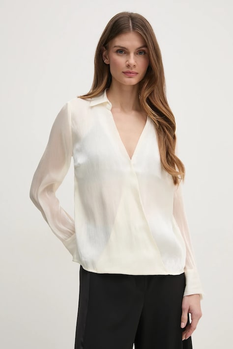 Pedro del Hierro bluza femei, culoarea bej, neted, 6638239