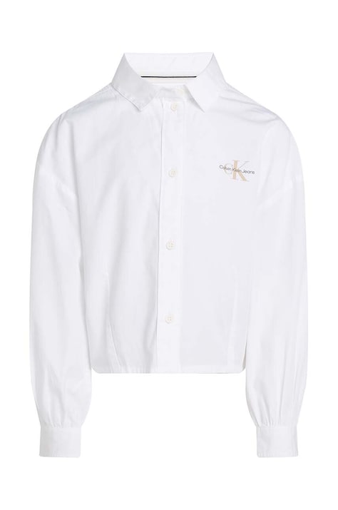 Дитяча бавовняна сорочка Calvin Klein Jeans колір білий IG0IG02525