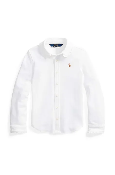 Детская хлопковая рубашка Polo Ralph Lauren цвет белый 312901132002