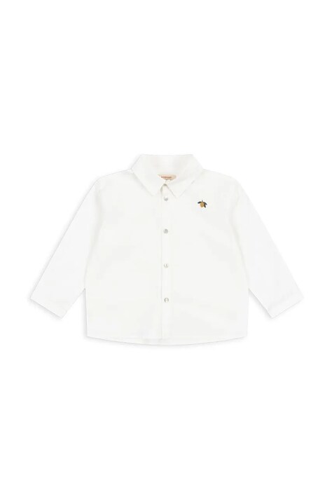 Παιδικό βαμβακερό πουκάμισο Konges Sløjd ROLF SHIRT GOTS χρώμα: άσπρο, KS102088