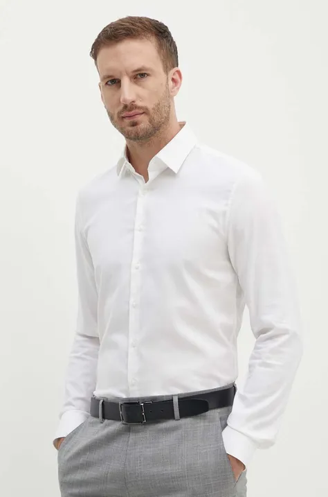 Рубашка Calvin Klein мужская цвет белый slim классический воротник K10K113164