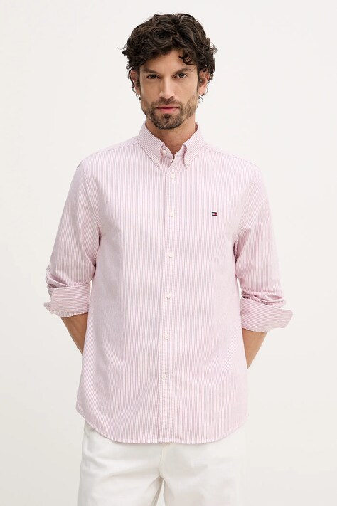 Bombažna srajca Tommy Hilfiger moška, MW0MW36238