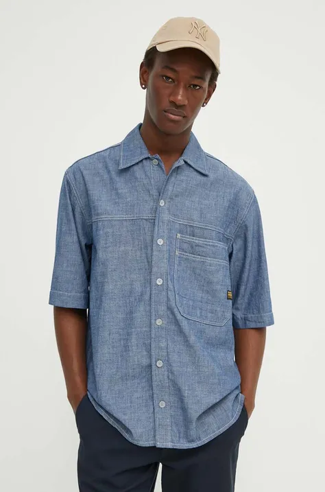 G-Star Raw camicia in cotone uomo colore blu  D24603-D558