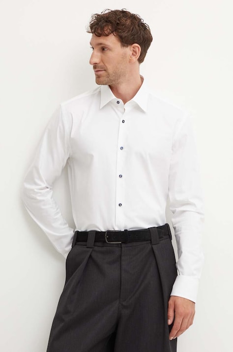 BOSS camasa barbati, culoarea alb, cu guler clasic, slim, 50519867