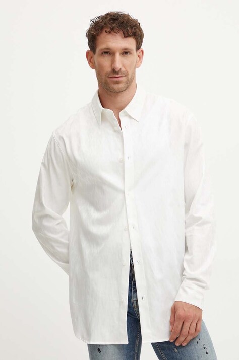 Bavlněná košile Armani Exchange bílá barva, regular, s klasickým límcem, 6DZCL1 ZN5XZ