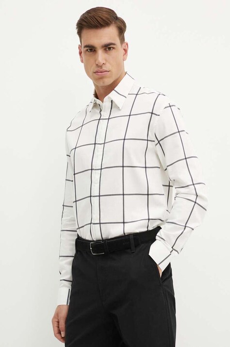 Бавовняна сорочка Armani Exchange чоловіча колір білий regular класичний комір 6DZCL5 ZN5FZ