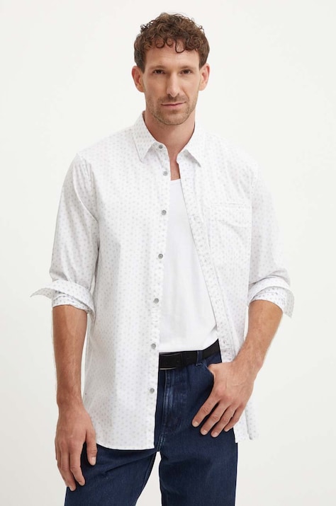 Рубашка Guess COLLIN мужская цвет белый regular классический воротник M4YH08 WGBO1