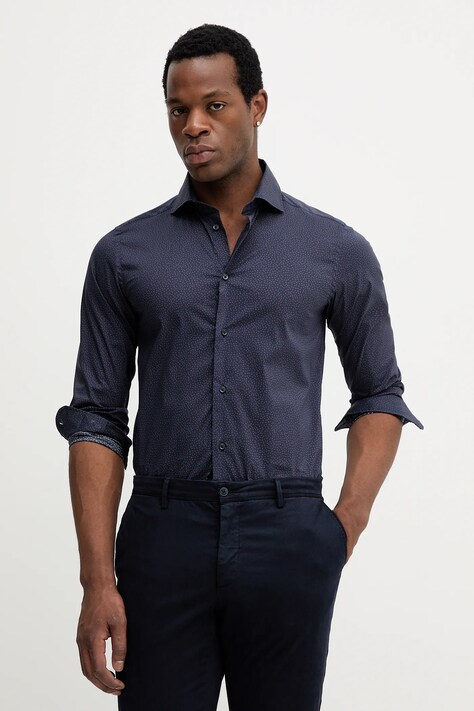 United Colors of Benetton camicia uomo colore blu  5JUEUQ04D