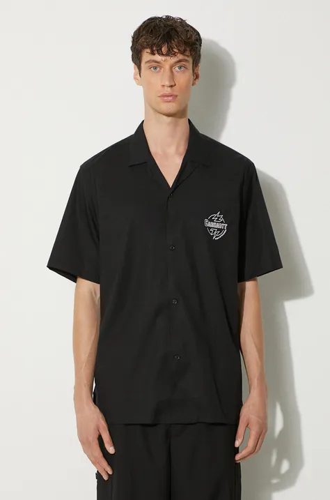 Košeľa Carhartt WIP Ablaze Shirt pánska, čierna farba, voľný strih, I033690.K02XX
