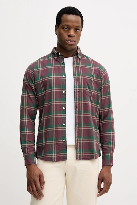 United Colors of Benetton camicia in cotone uomo colore blu  5TCRUQ04W