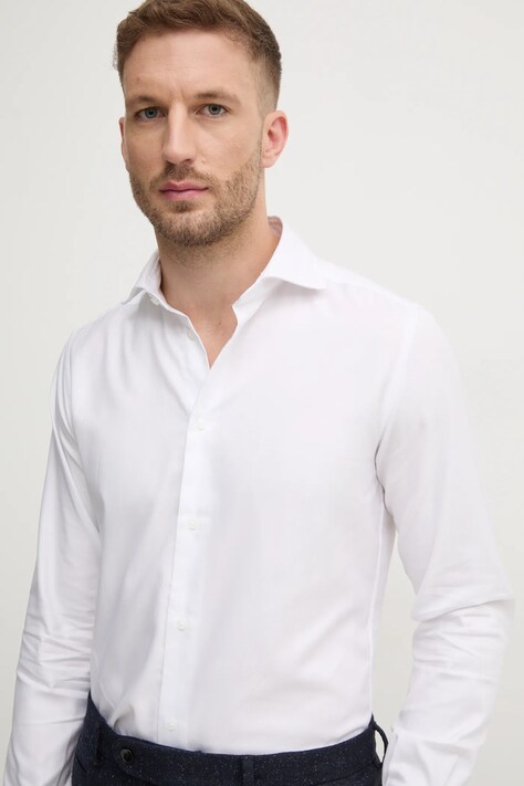 United Colors of Benetton camicia uomo colore bianco  5H4TUQ04D