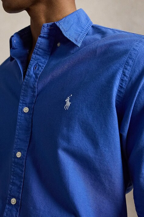 Polo Ralph Lauren сорочка чоловіча бавовняна — AW24-KDM0A2, блакитний — фото 4