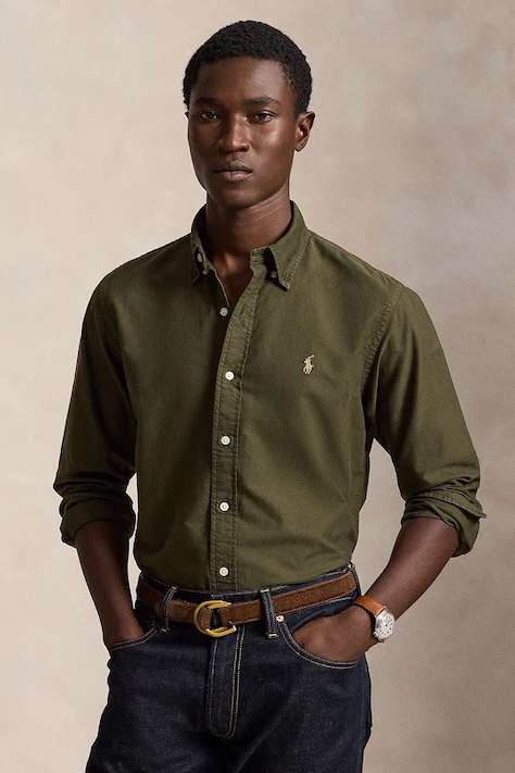 Polo Ralph Lauren Shirt cotton Men's green plain 710805564