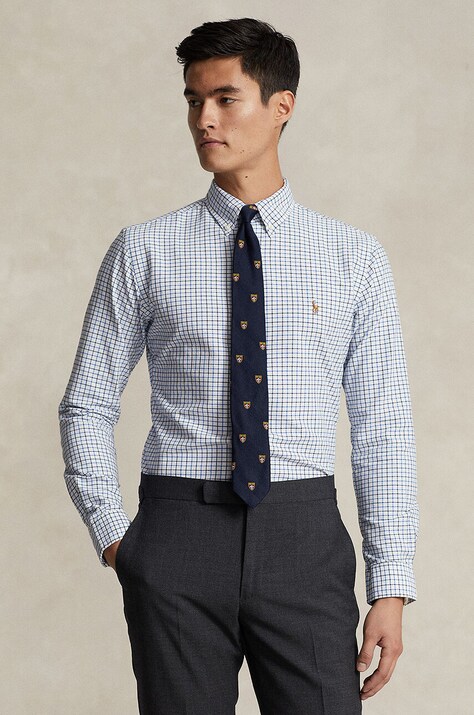 Хлопковая рубашка Polo Ralph Lauren мужская regular воротник button-down 710922273