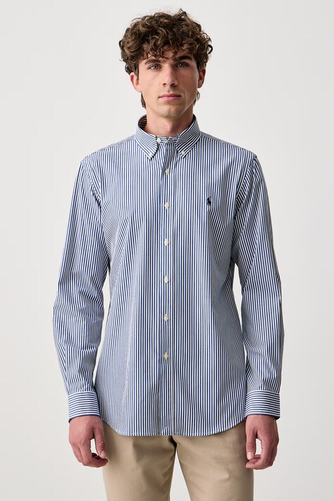Polo Ralph Lauren Koszula męska bawełniana niebieska w prążki 710929346