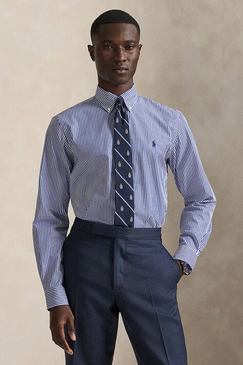Polo Ralph Lauren Košile pánská bavlněná s elastanem modrá 710928255