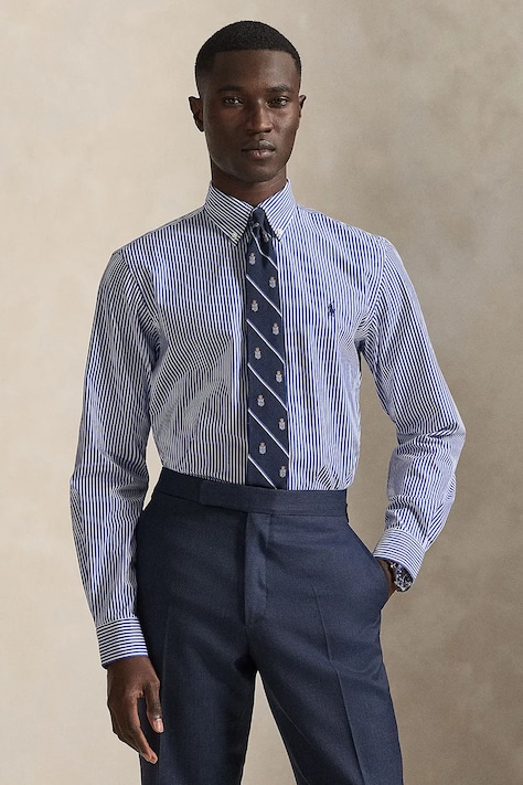 Polo Ralph Lauren Košile pánská bavlněná s elastanem modrá 710928255