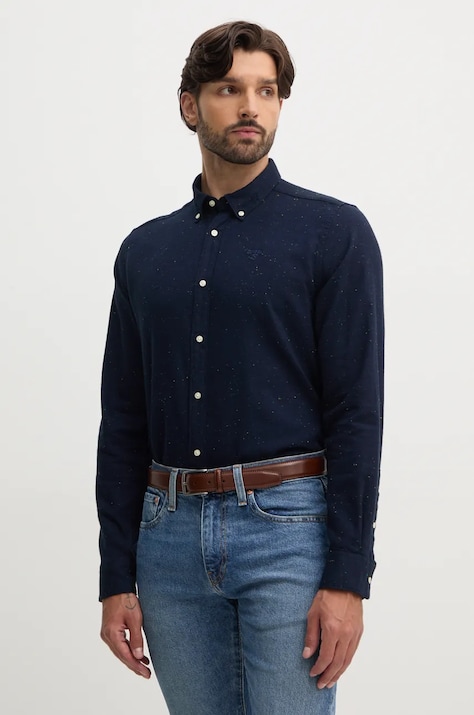 Barbour ing férfi, legombolt galléros, sötétkék, slim, MSH5518