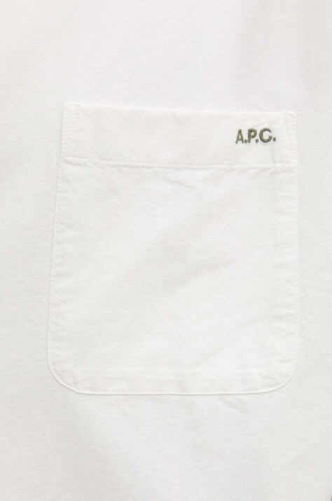 Бавовняна сорочка A.P.C. Chemise Mateo Logo — AW24-KDM0B9, білий — фото 2