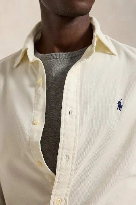 Polo Ralph Lauren сорочка чоловіча бавовняна 21W Corduroy — AW24-KDM0C3, бежевий — фото 4