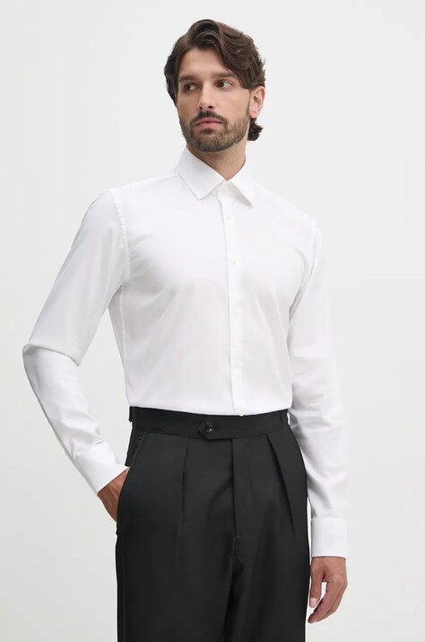 BOSS camasa barbati, culoarea alb, cu guler clasic, regular, 50527231